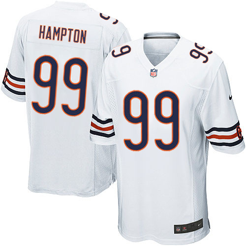 Men's Game Dan Hampton Nike Jersey White Road - #99 NFL Chicago Bears